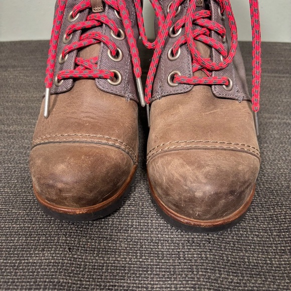 Sorel Joan of Arctic Wedge PDX Lace Up Bootie-Gray/Brown-Leather-Women Size 8.5 - Picture 2 of 10